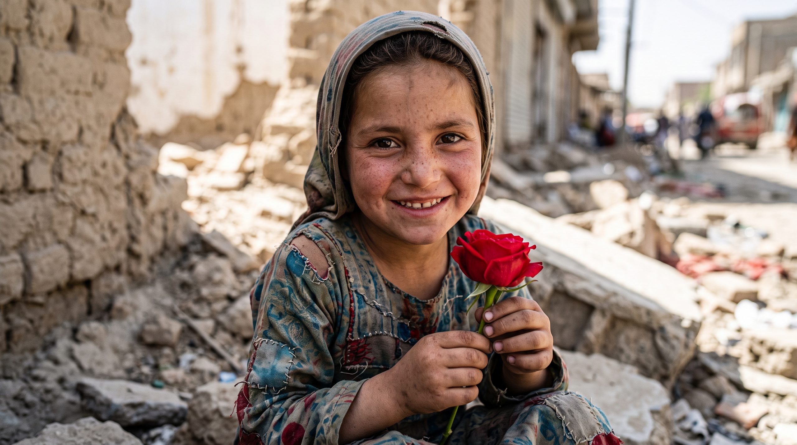 A Red Rose of Hope: Childhood Resilience Amid Difficult Times